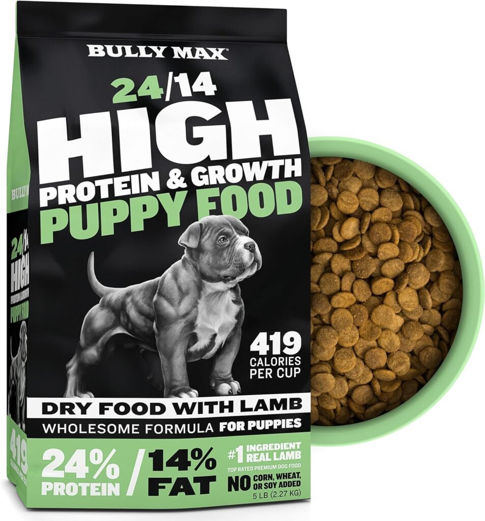 03 Bully Max Puppy Food 24 per 14 High Protein & Growth Formula Dry Dog Food with Lamb and Rice for Small Dogs and Large Breed Puppies Natural, Slow-Cooked (review)