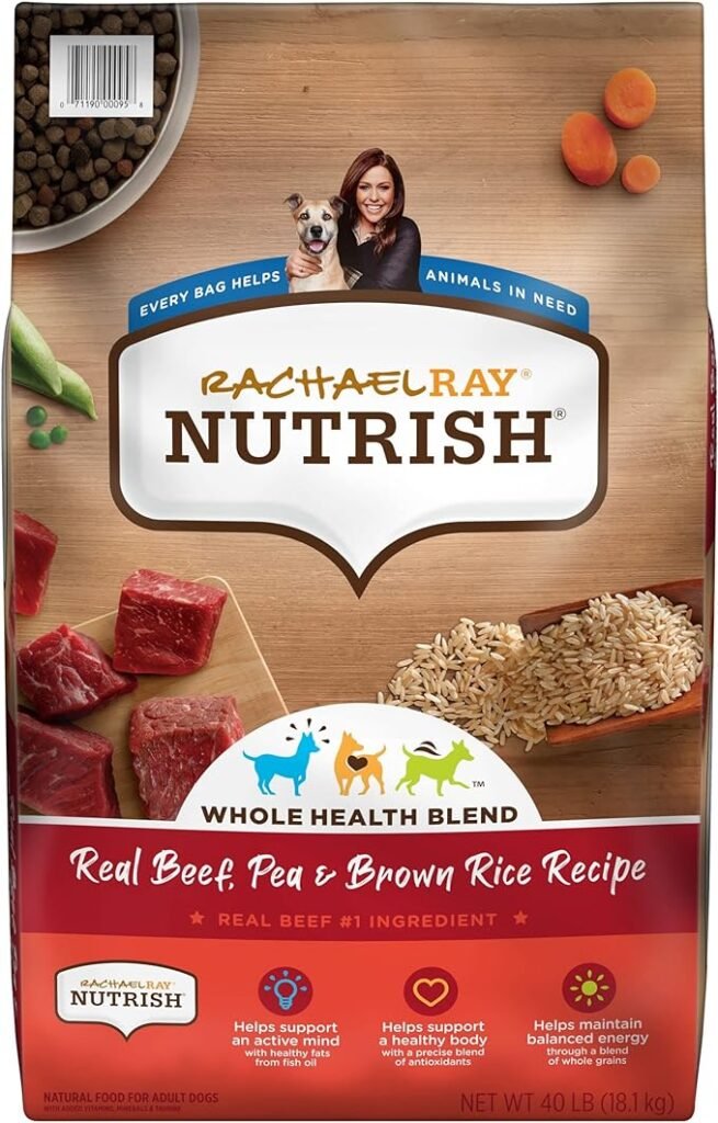 03 Rachael Ray Nutrish Premium Natural Dry Dog Food, Real Beef, Pea, & Brown Rice Recipe, 40 Pound Bag (Packaging May Vary)