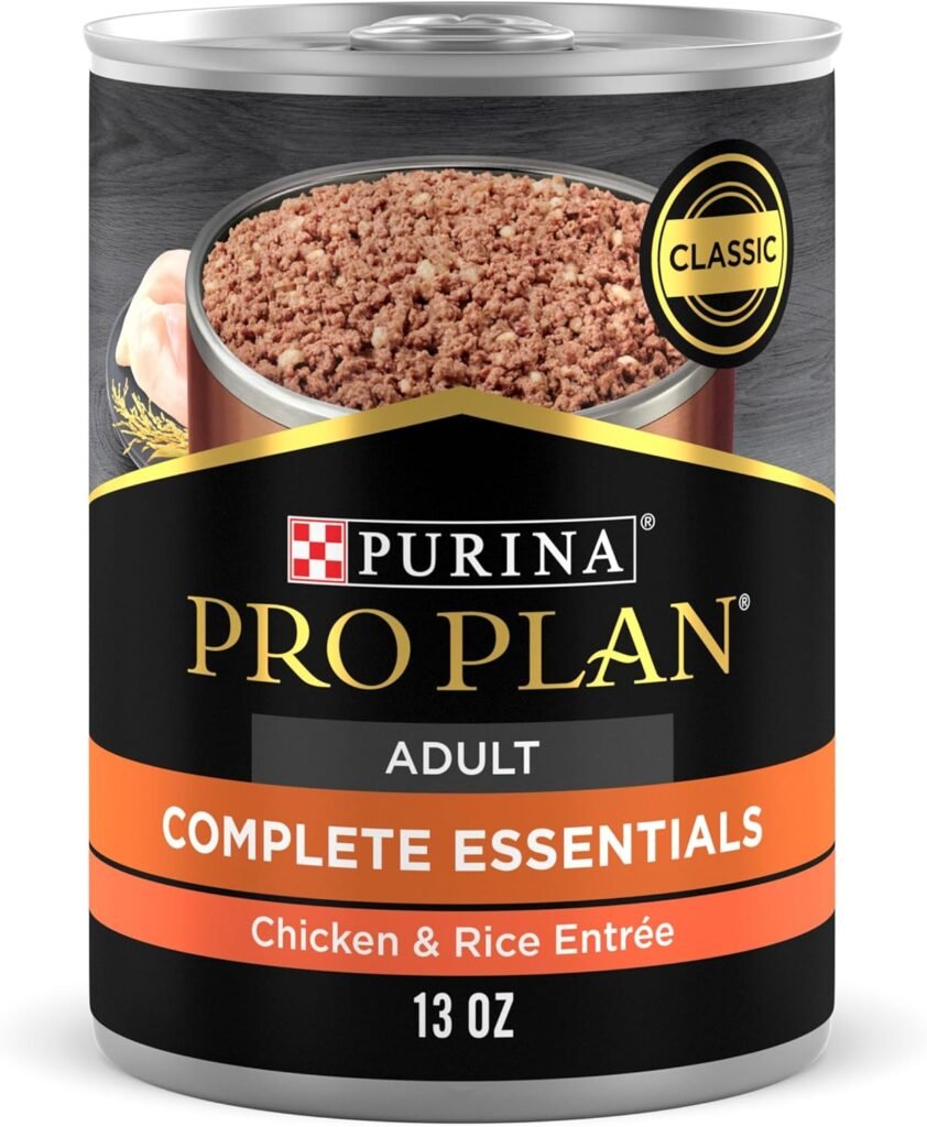 04 Purina Pro Plan High Protein Dog Food Wet Pate, Chicken and Rice Entree - (Pack of 12) 13 oz. Cans