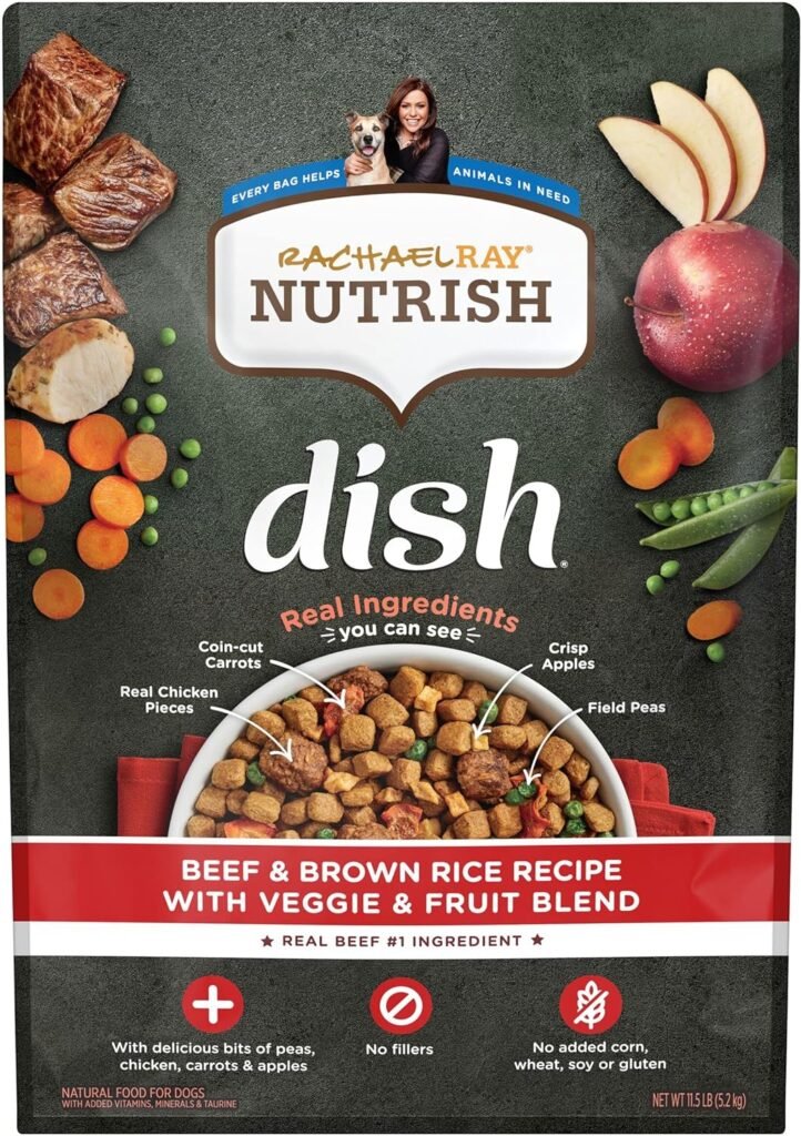 06 Rachael Ray Nutrish Dish Premium Dry Dog Food, Beef & Brown Rice Recipe with Veggies, Fruit & Chicken, 11.5 Pound Bag (review)