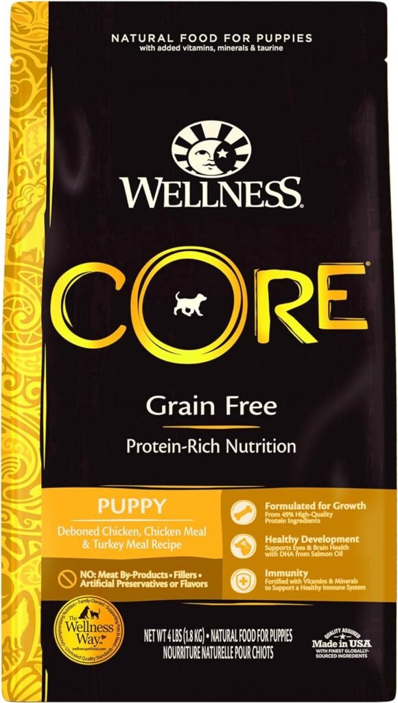 07 Wellness CORE Natural Grain Free Dry Dog Food, Puppy, 4-Pound Bag