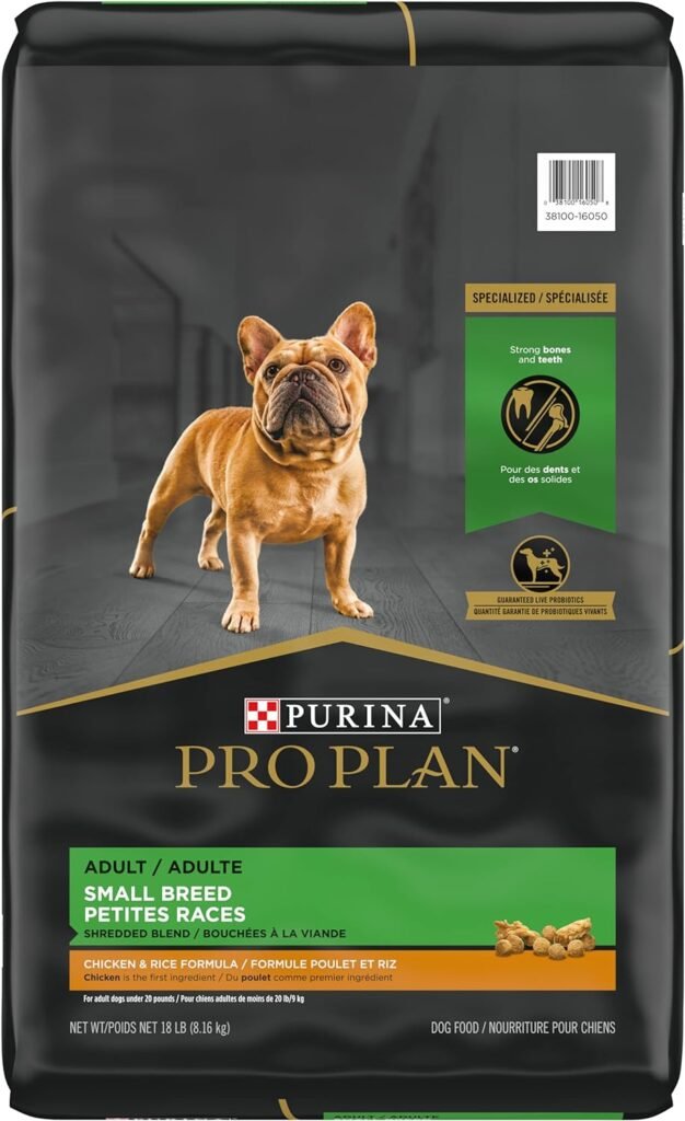 08 Purina Pro Plan Small Breed Dog Food With Probiotics for Dogs, Shredded Blend Chicken & Rice Formula 18 lb. Bag (review)