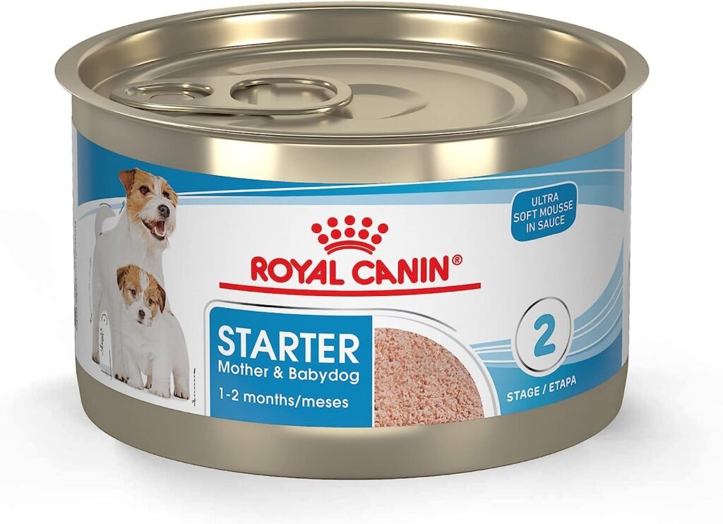 08 Royal Canin Size Health Nutrition Small Mother & Babydog Starter Mousse in Sauce Wet Dog Food, 5.1 oz can (24-count)