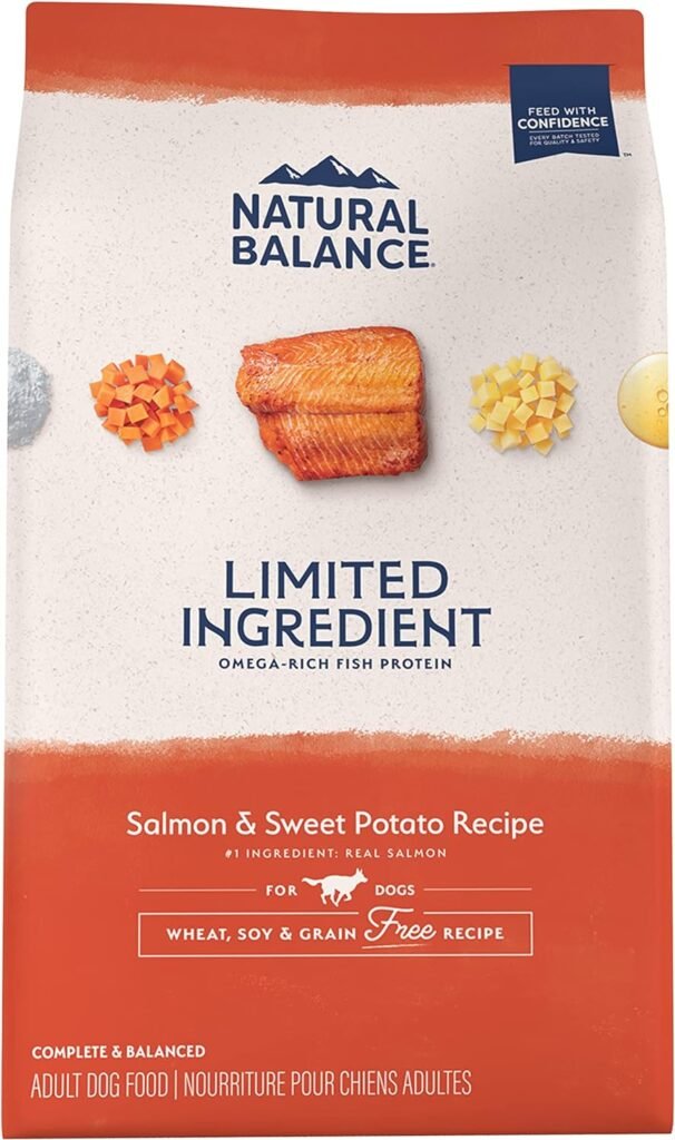 01 Natural Balance Limited Ingredient Adult Grain-Free Dry Dog Food, Salmon & Sweet Potato Recipe, 24 Pound (Pack of 1)