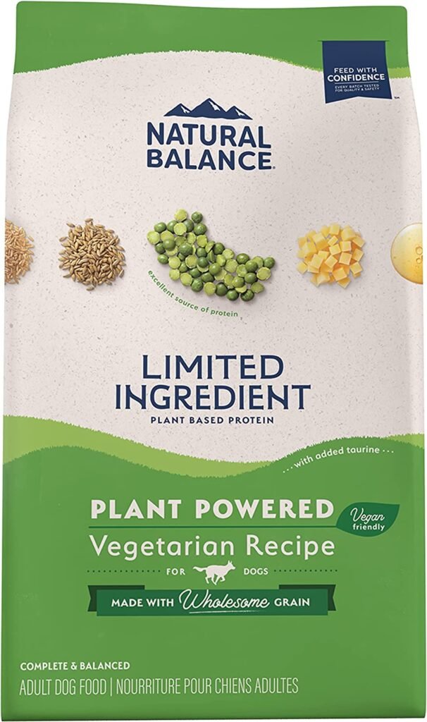 05 Natural Balance Limited Ingredient Adult Dry Dog Food with Vegan Plant Based Protein and Healthy Grains, Vegetarian Recipe, 24 Pound (Pack of 1)