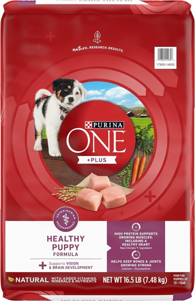 05 Purina ONE Plus Healthy Puppy Formula High Protein Natural Dry Puppy Food with Added Vitamins, Minerals and Nutrients - 16.5 lb. Bag