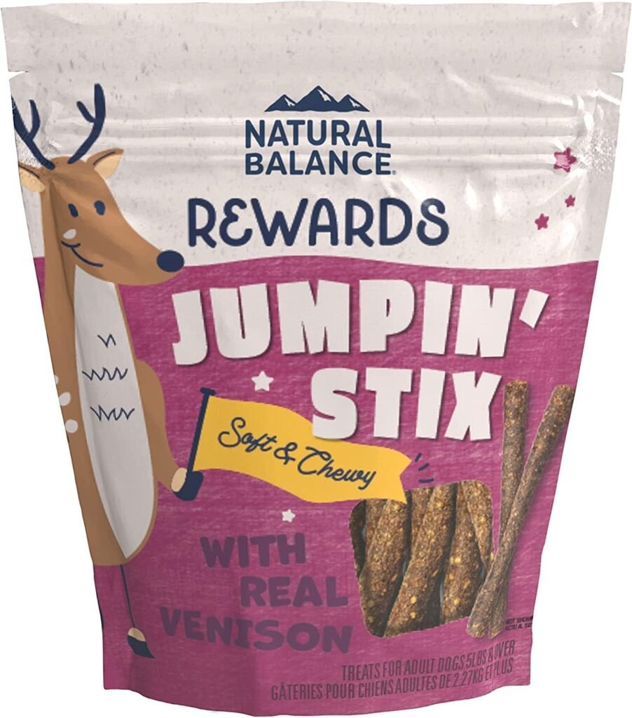 07 Natural Balance Limited Ingredient Rewards Jumpin' Stix, Grain-Free Dog Treats for Adult Dogs of All Breeds, Venison Recipe, 4 Ounce (Pack of 1)