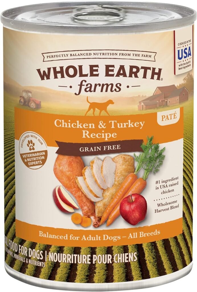 08 Whole Earth Farms Grain Free Chicken and Turkey Recipe Canned Dog Food - 12.7 oz Can