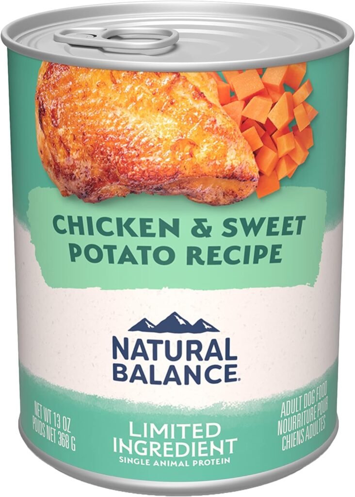 09 Natural Balance Limited Ingredient Adult Grain-Free Wet Canned Dog Food, Chicken & Sweet Potato Recipe, 13 Ounce (Pack of 12)