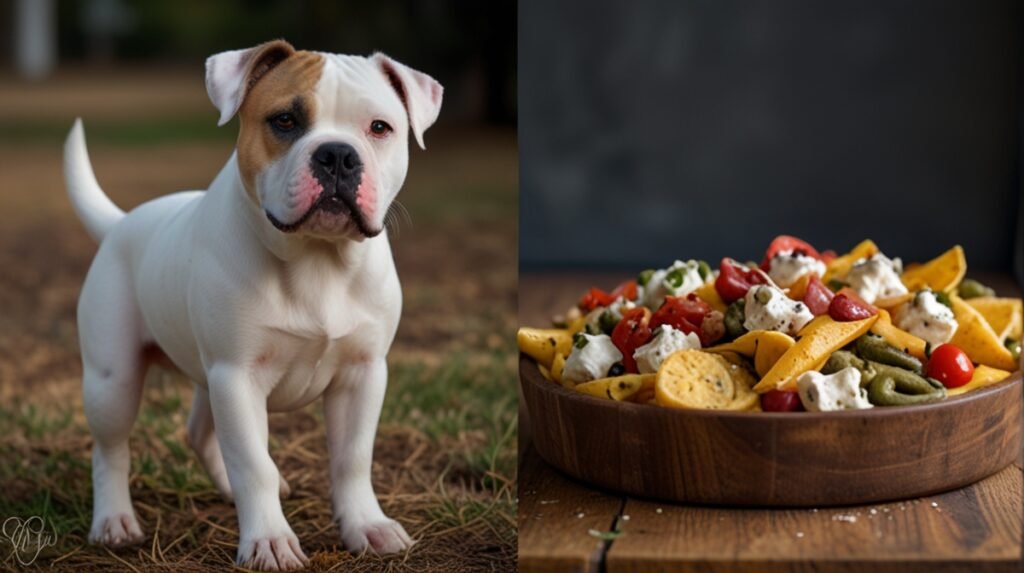 American bulldog with food image 04