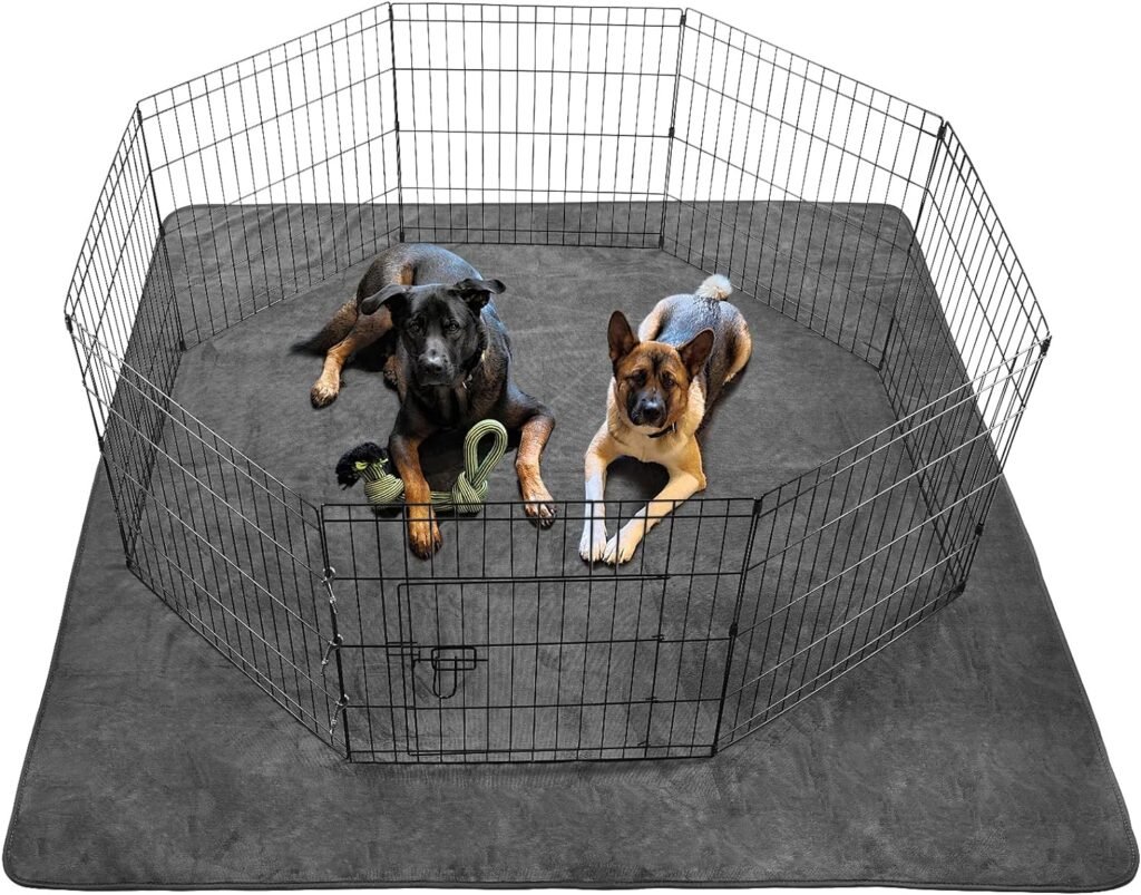 02 Dog Pee Pad Washable-Extra Large 72x72by65x48 Instant Absorb Training Pads Non-Slip Pet Playpen Mat Waterproof Reusable Floor Mat for Puppy or Senior Dog Whelping Incontinence Housebreaking