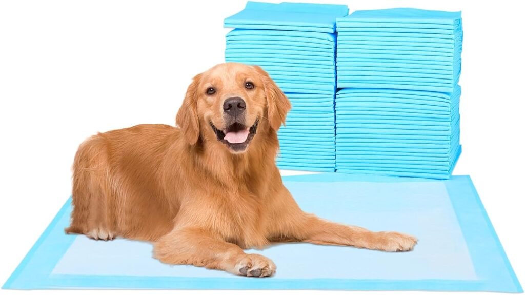 04 ScratchMe Super Absorbent Waterproof Dog and Puppy Pet Training Pad, Housebreaking Pet Pad,Blue (23.6x23.6（40PCS）)