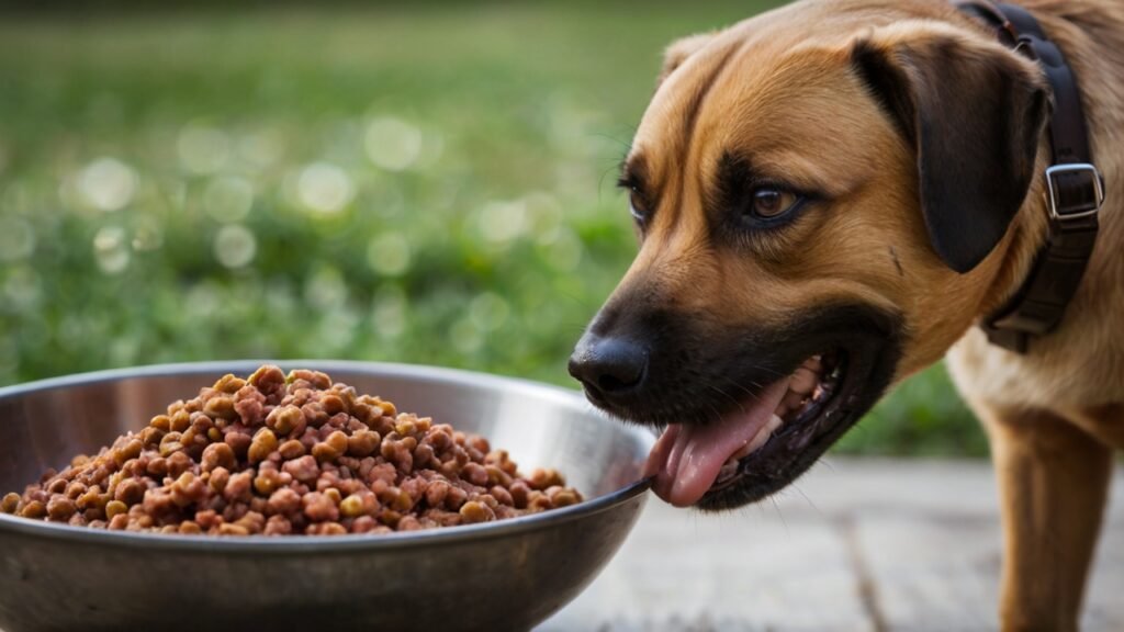 Dog having Moist and Meaty Dog Food