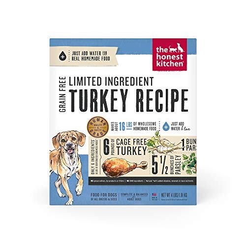 The Honest Kitchen Dehydrated Limited Ingredient Turkey Dog Food, 4 lb Box