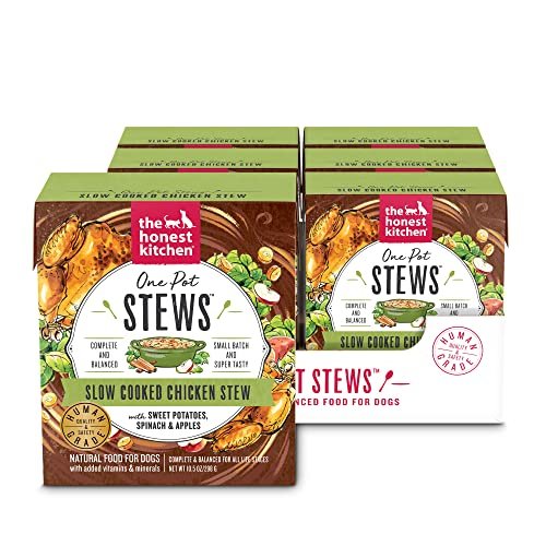 The Honest Kitchen One Pot Stews: Slow Cooked Chicken Stew with Sweet Potato, Spinach & Apples Wet Dog Food, 10.5 oz x6