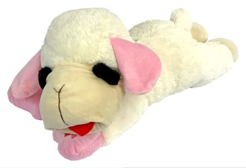 Multi Pet 48548456: Lamb Chop Dog Toy w/Pink Ribbon, Jumbo