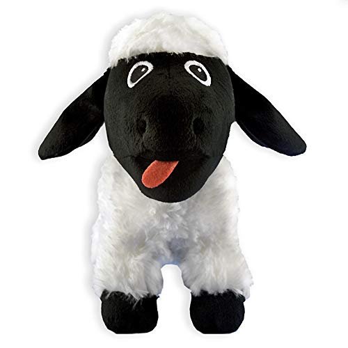 FGA Marketplace Black Sheep Plush Toy - Entertaining Plushy Lamb with 2 Squeakers, Suitable for Small to Medium-Sized Dogs - Made with Soft, Highly-Durable, & Pet-Safe Polyester Material