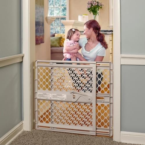 Toddleroo by North States Supergate Ergo Child Gate, Baby Gate for Stairs and Doorways. Includes Wall Cups. Pressure or Hardware Mount. Made in USA. (26